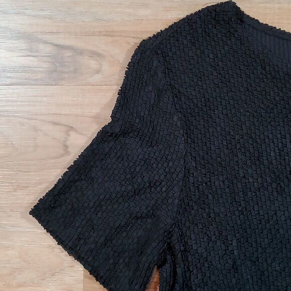 🔺️Vintage Sharade Black Crinkle Tunic/Mini Dress Size 10 - Picture 3 of 7